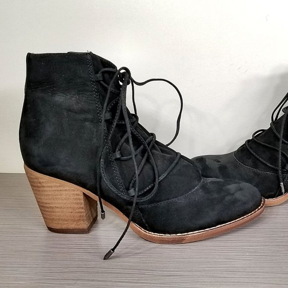 Sam Edelman Millard Lace-Up Bootie, Black Leather, Womens Size 7 M / 37 - Picture 7 of 10